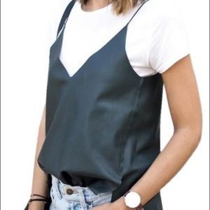 Zara Green Leather Tank Top
